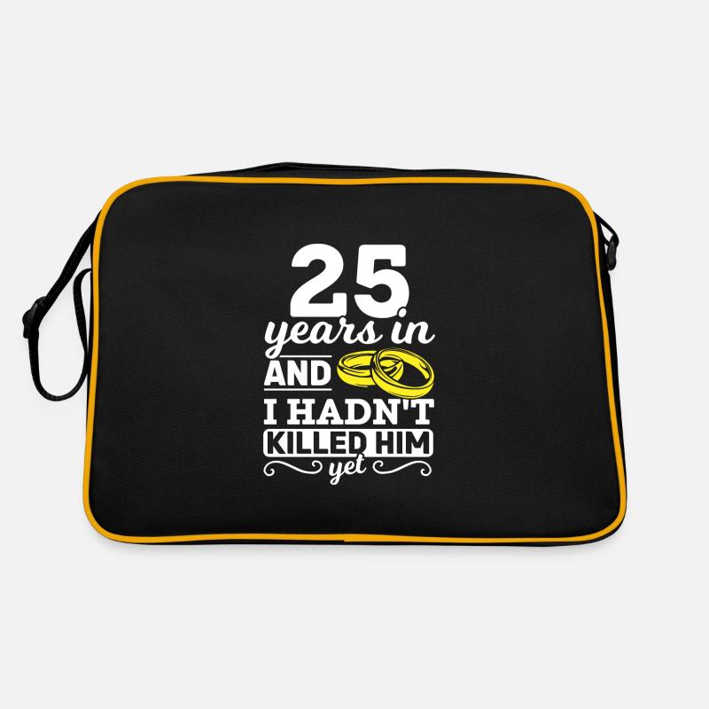 25 Years Silver Wedding Gift Retro Bag