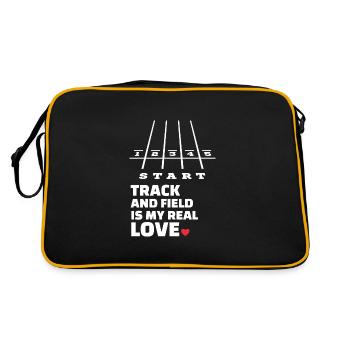 Ich Liebe Leichtathletik - Retro Tasche - Schwarz/Gold - Hinten