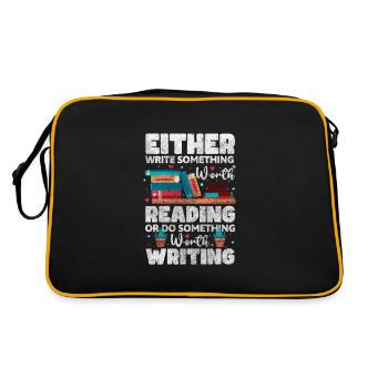 Autor Literatur Autorin Buchautor - Retro Tasche - Schwarz/Gold - Hinten