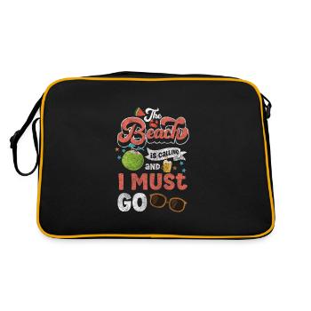 Holiday, Waves, Breeze, Nature - Retro Bag - black/gold - Back