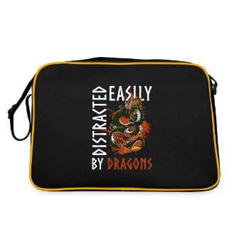 Dragon Mythologie Livres Créature - Sac Retro - noir/or - Dos