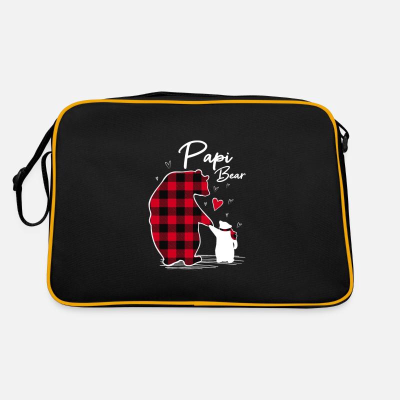 Papi Bear - Retro Tasche - Schwarz/Gold