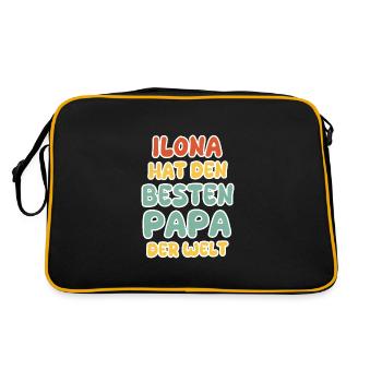 Geschenk für Ilona - Retro Tasche - Schwarz/Gold - Hinten