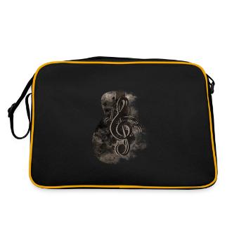 Gitarre Noten - Retro Tasche - Schwarz/Gold - Hinten