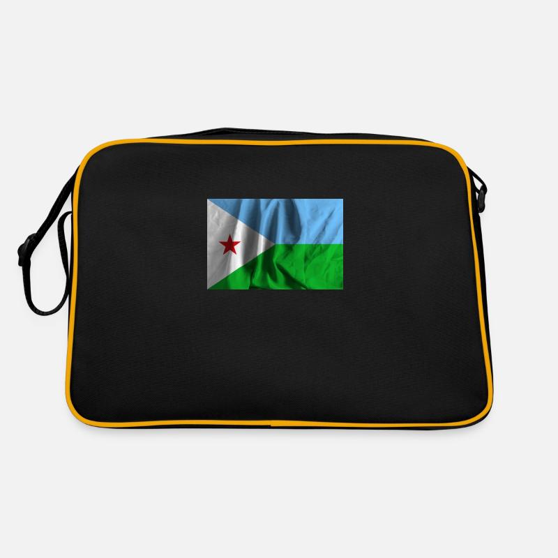 Dschibuti Flagge - Retro Tasche - Schwarz/Gold