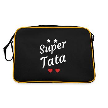 Super Tata cadeau - Sac Retro - noir/or - Dos