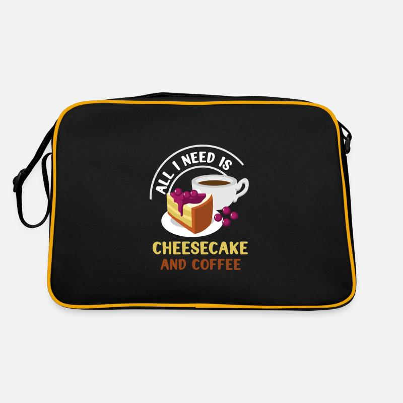 Käsekuchen Und Kaffee Trinken Retro Tasche