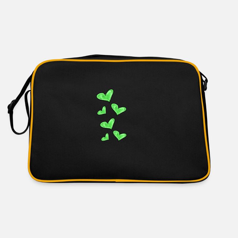 green hearts Retro Bag