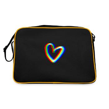 effet cœur 3D symbole amour - Sac Retro - noir/or - Dos