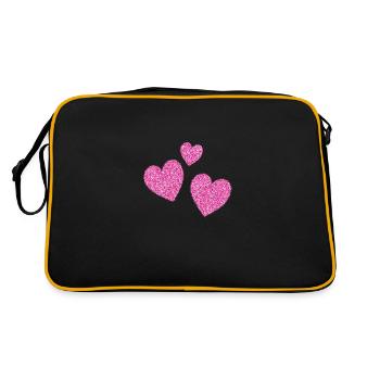 3 cœurs roses scintillants coeur - Sac Retro - noir/or - Dos