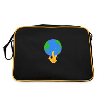 earth burns climate protection fire - Retro Bag - black/gold - Back
