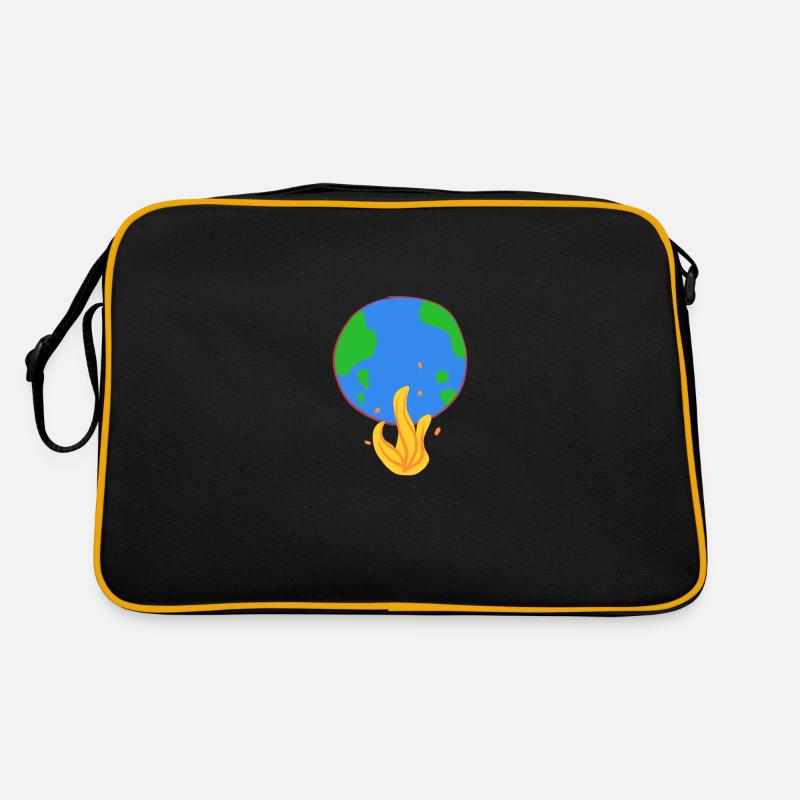 earth burns climate protection fire Retro Bag