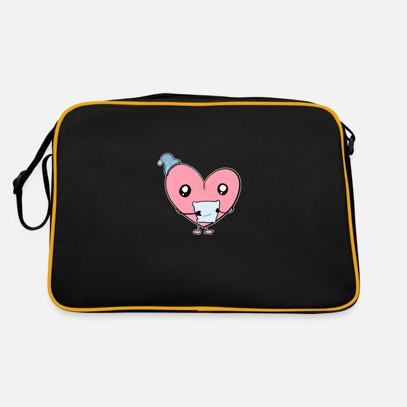 anxious heart pink tired pillows sleep night Retro Bag