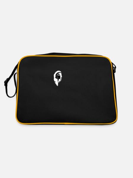 casque musique tête triste - Sac Retro - noir/or - Dos