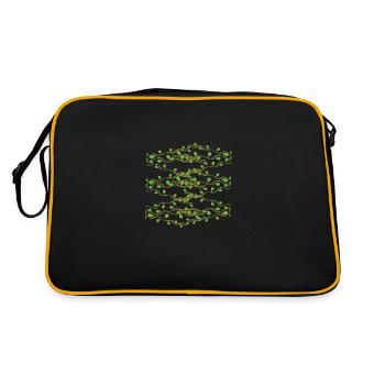 Symbole de branches de motif de feuilles - Sac Retro - noir/or - Dos