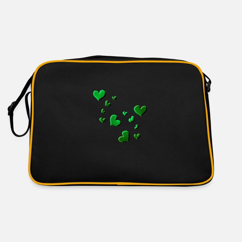 Heart pattern green symbol glitter Retro Bag