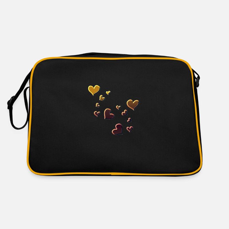 Pattern Hearts Heart Symbol red glitter yellow Retro Bag