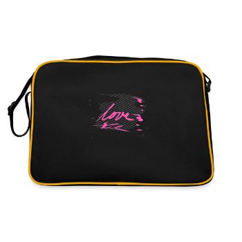 crosses pattern cross love word - Retro Bag - black/gold - Back