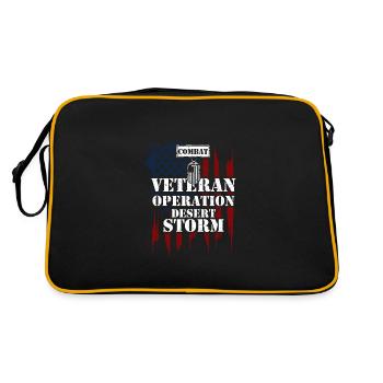 Combat Veteran Operation Desert... - Retro Tasche - Schwarz/Gold - Hinten