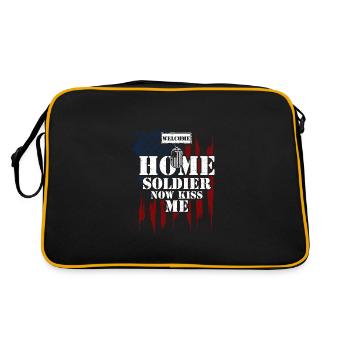 Welcome Home Soldier Now Kiss Me - Retro Bag - black/gold - Back
