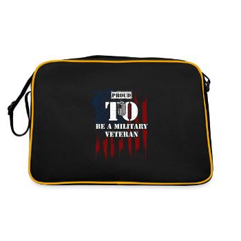 Proud To Be A Military Veteran - Retro Bag - black/gold - Back