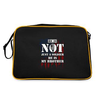 He Is Not Just A Soldier He Is M... - Retro Tasche - Schwarz/Gold - Hinten