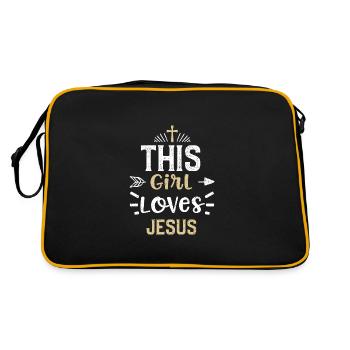 Cette fille aime Jésus - Jésus - Sac Retro - noir/or - Dos