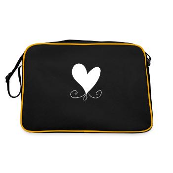 Icône de motif de cœur - Sac Retro - noir/or - Dos