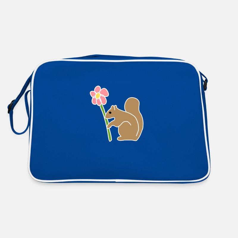 Eichhhörnchen Tiere Tier Symbol Blume Retro Tasche