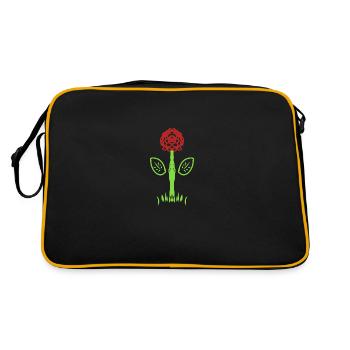 Fleur, Rose, Symbole, Forme, Plante - Sac Retro - noir/or - Dos