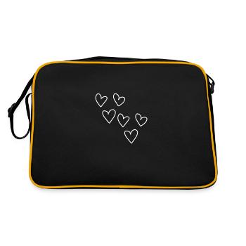 Six Coeurs Motif Coeur Symbole Amour - Sac Retro - noir/or - Dos