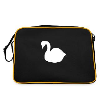 cygne symbole cygnes animal oiseau - Sac Retro - noir/or - Dos