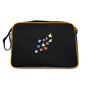 Shapes Icons Colorful Heart Star Circle Square Leaf - Retro Bag - black/gold - Back