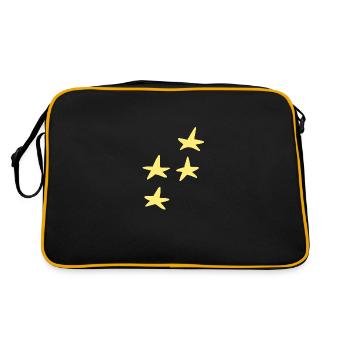 Quatre étoiles jaunes en forme de symbole d’étoile - Sac Retro - noir/or - Dos
