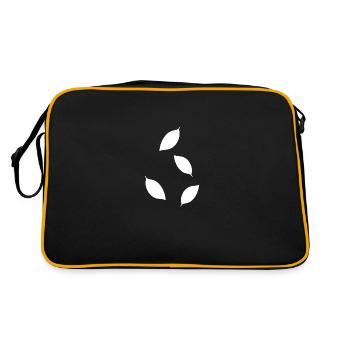 Four Leaves Leaf Icon Pattern - Retro Bag - black/gold - Back