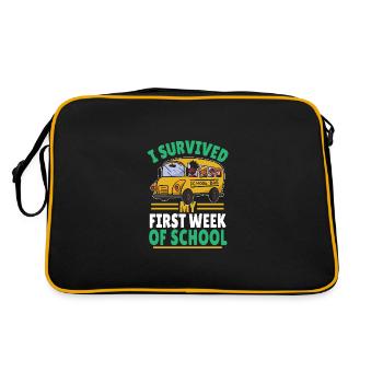 Student life, start of school, school survived - Retro Bag - black/gold - Back