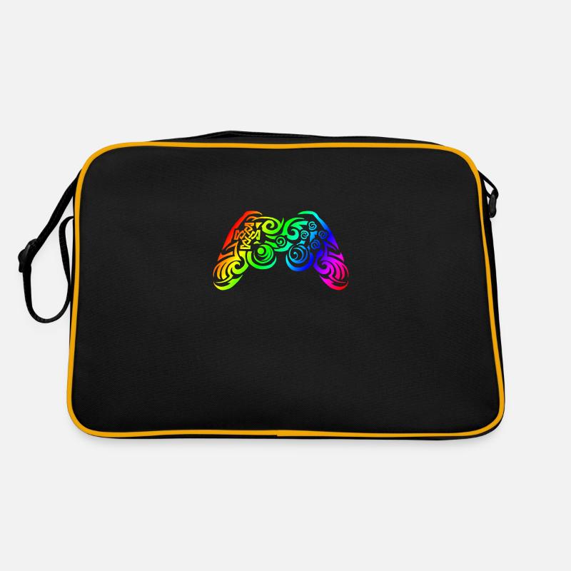 Controller Rainbow Tribal Tattoo Gaming - Retro Bag - black/gold