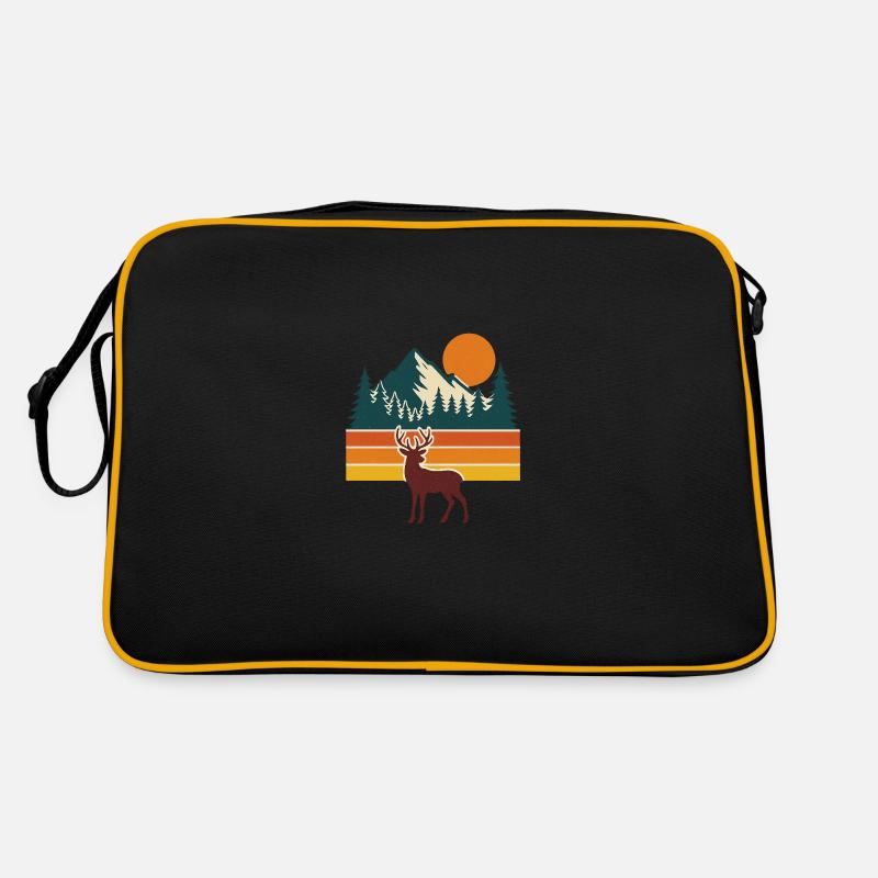 Sunset Trails – Retro Nature Flow - Retro Tasche - Schwarz/Gold