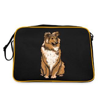 Sheltie Dog - Retro Bag - black/gold - Back