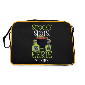 Spooky shots, scary elixirs, bartenders - Retro Bag - black/gold - Back