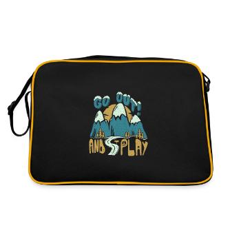 Go Out and Play Hand lettering mountains with nature - Retro Bag - black/gold - Back