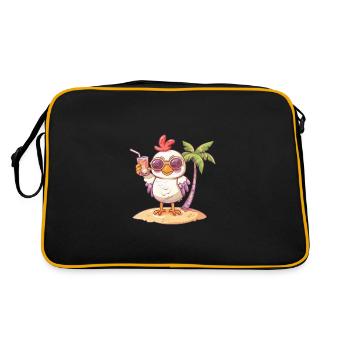 Chicken Summer Beach Comic - Retro Bag - black/gold - Back