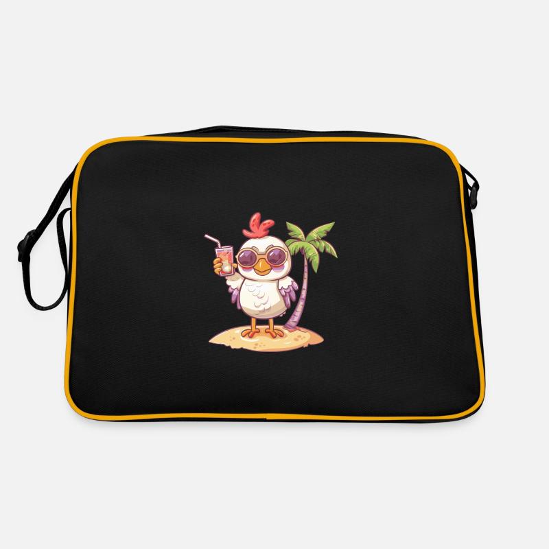 Bande dessinée de plage d’été de poulet Sac Retro