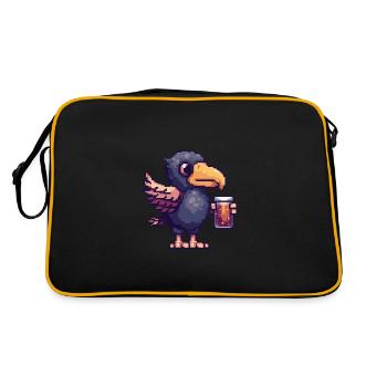 Harpy Bird Beer Pixel - Retro Bag - black/gold - Back