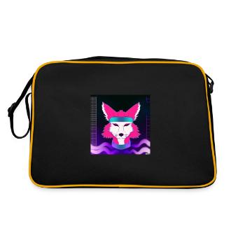 Kitsun Vaporwave Japonais Kami Vaporwave Kitsune - Sac Retro - noir/or - Dos