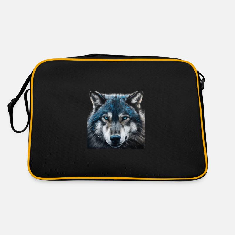 Wolf - Retro Tasche - Schwarz/Gold