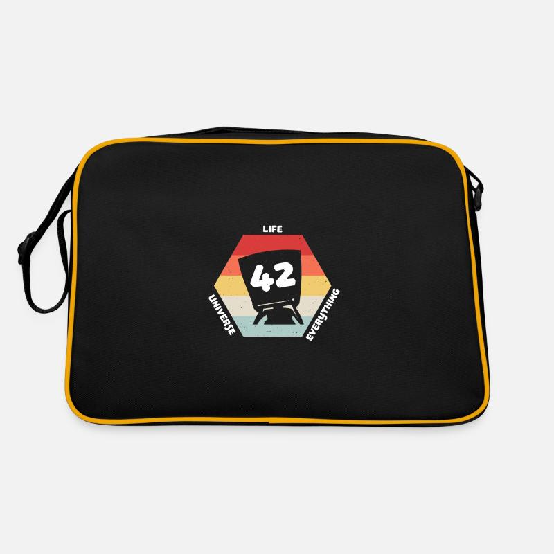 Antwort 42 - Retro Tasche - Schwarz/Gold