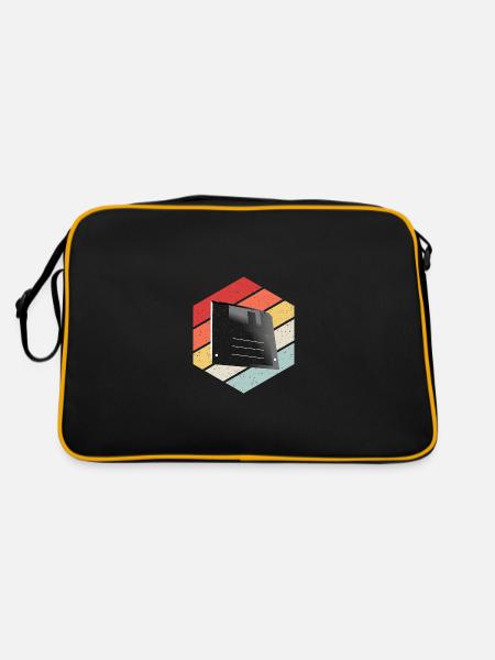 Diskette Floppy Disk - Retro Bag - black/gold - Back