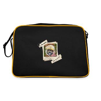 Pomeranian Shirt und Accessoires - Teddy Pom - Retro Tasche - Schwarz/Gold - Hinten