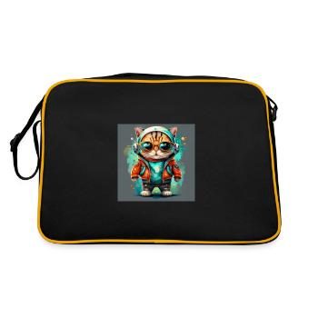 chat drôle - Sac Retro - noir/or - Dos